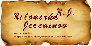 Milomirka Jereminov vizit kartica